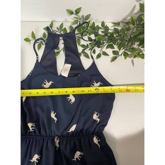 Everly Navy Sleeveless Dress With Elephant Print & Adjustable Straps Size S - Picture 12 of 13